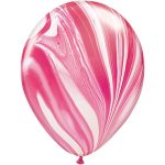 qualatex 11″ супер агат червоно білий 1 шт