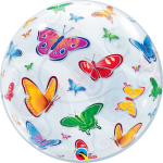Куля BUBBLE прозора 22" (56см) Метелики