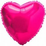 СЕРДЦЕ ФОЛЬГИРОВАННОЕ ФУКСИЯ PL 18" в упаковке