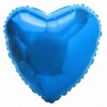 СЕРДЦЕ ФОЛЬГИРОВАННОЕ СИНЕЕ PL 18" в упаковке
