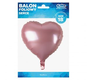 СЕРДЦЕ ФОЛЬГИРОВАННОЕ РОЗОВОЕ PL 18" в упаковке - Зображення 2