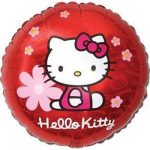 Кулька фольгована 401567 круг 18" з малюнком  hello kitty цветы