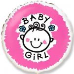 Кулька фольгована 401534 круг 18" з малюнком baby girl