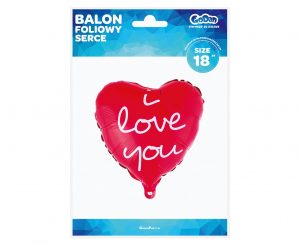 СЕРДЦЕ ФОЛЬГИРОВАННОЕ КРАСНОЕ Y LOVE YOU PL 18"46СМ в упаковке - Зображення 2