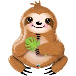 qualatex фигура 39"  ленивец с листиком Фигура Большая (в упаковке)