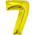 ЦИФРА ФОЛЬГИРОВАННАЯ 7 ЗОЛОТО PL (40″92СМ) в упаковке
