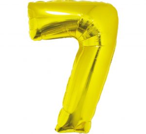 ЦИФРА ФОЛЬГИРОВАННАЯ 7 ЗОЛОТО PL (40″92СМ) в упаковке