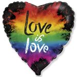 Кулька фольгована 201712 Серце 18" з малюнком love is love