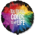 Кулька фольгована 401599 круг 18" з малюнком you bring color to my life