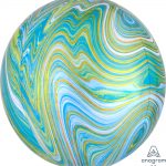 сфера 16″ агат зелено-голубая