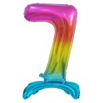 ЦИФРА ФОЛЬГИРОВАННАЯ 7 РАДУГА  в упаковке