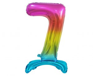 ЦИФРА ФОЛЬГИРОВАННАЯ 7 РАДУГА  в упаковке