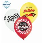 Повітряна кулька (B105 30 см.) Happy Birthday, Формула 1, мікс, 25 шт