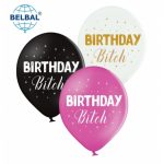 Повітряна кулька (B105 30 см) З написом "Happy Birthday, bith", 25 шт., 2 ст