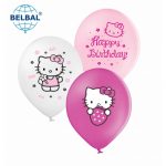 Повітряна кулька (В105 30см) "Hello Kitty", мікс, рожевий, білий, малиновий, 25 шт